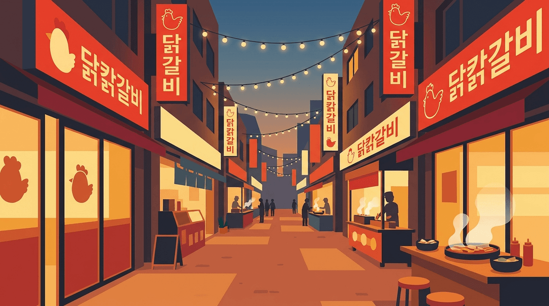 Ruelle des Dakgalbi de Chuncheon
